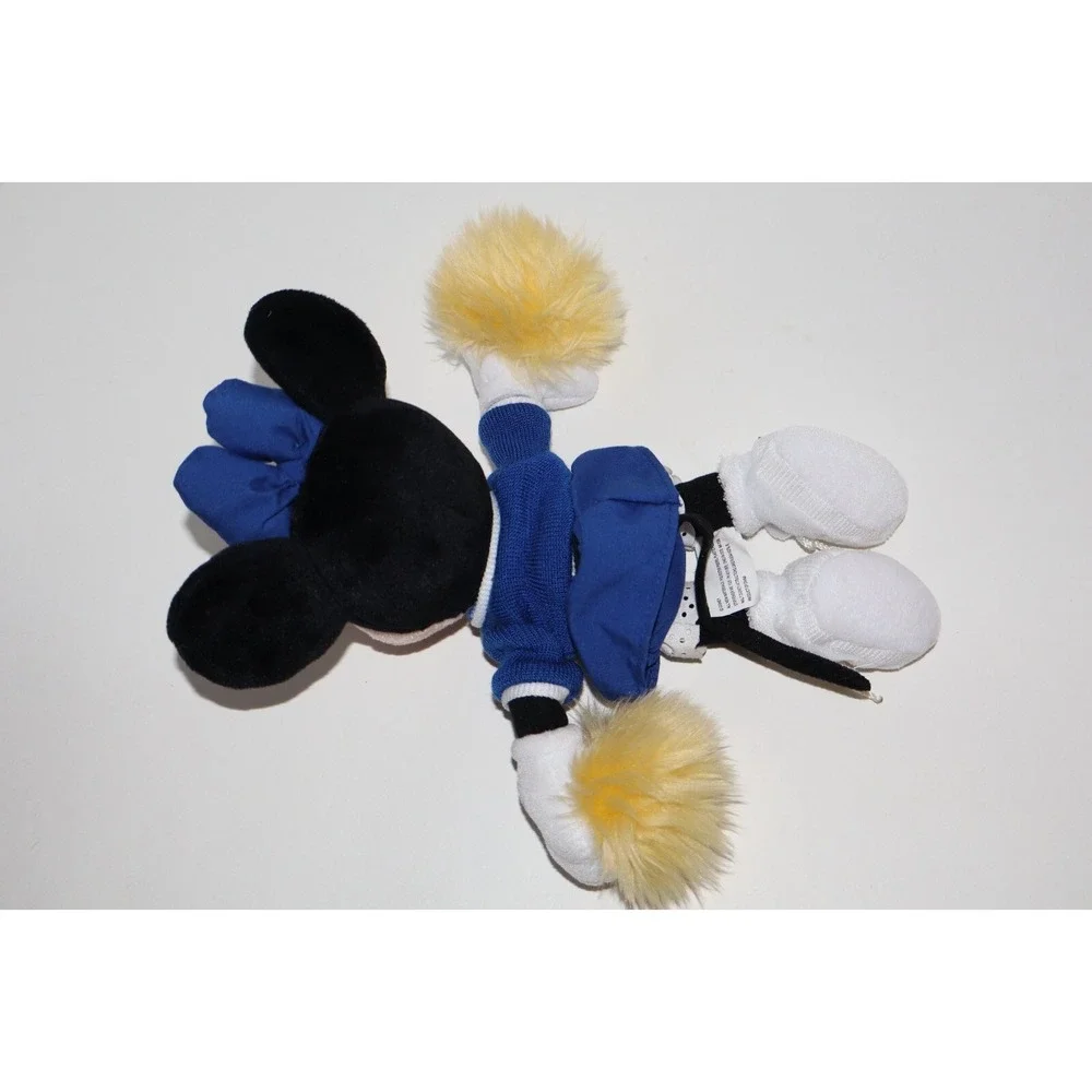 Walt Disney World Cheerleader Pom Poms Blue & Yellow Minnie Mouse Stuffed Plush
